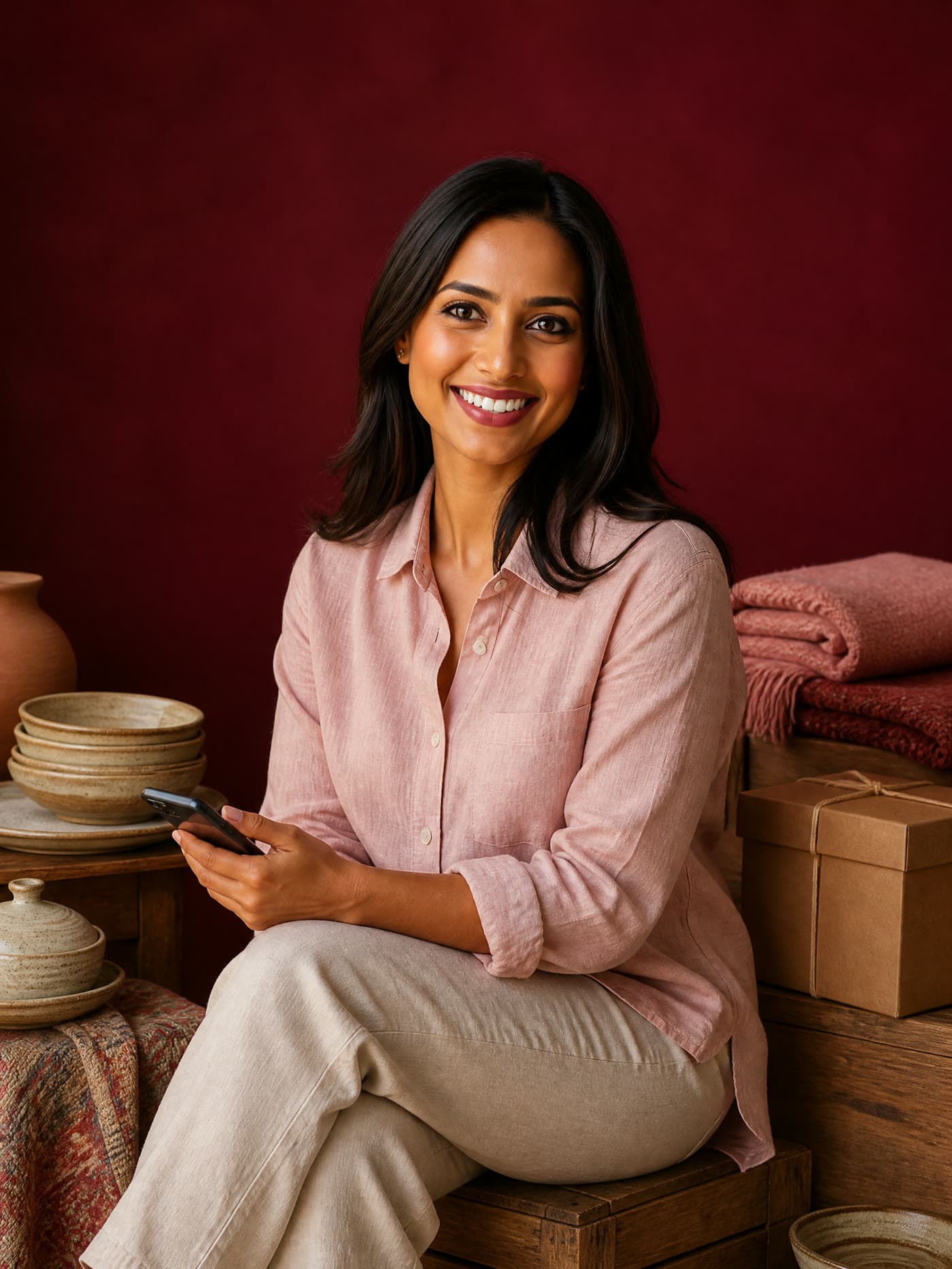 Priya Sharma with her products